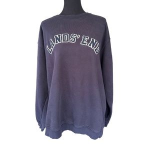 Lands End Navy Blue Sweatshirt Size XL